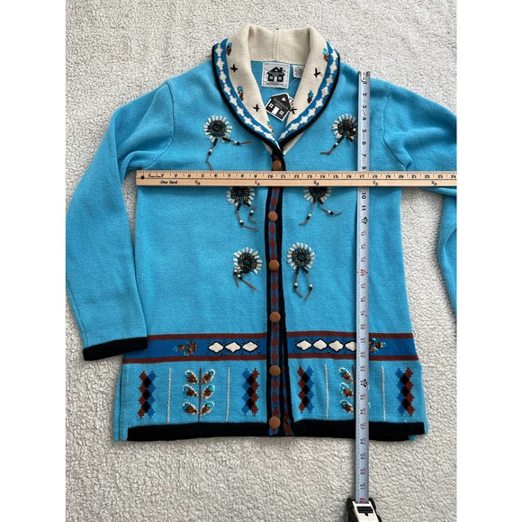 Native American Themed Vintage Dead Stock Cardigan new with Tags Women Size S - Picture 9 of 9